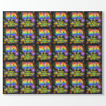 [ Thumbnail: 50th Birthday: Fun Fireworks, Rainbow Look # “50” Wrapping Paper ]
