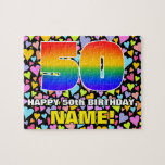 [ Thumbnail: 50th Birthday — Fun, Loving Heart Shapes + “50” Jigsaw Puzzle ]