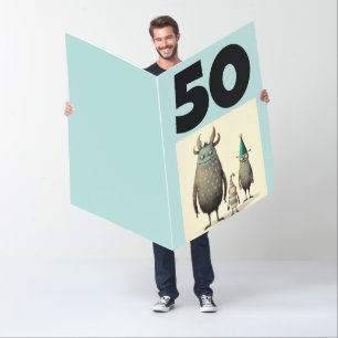 50TH BIRTHDAY FUNNY BIG BIGGEST GREETING CARD