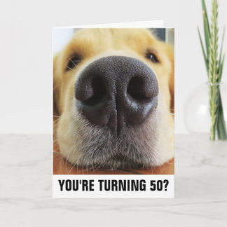 50TH BIRTHDAY FUNNY DOG GREETING CARDS