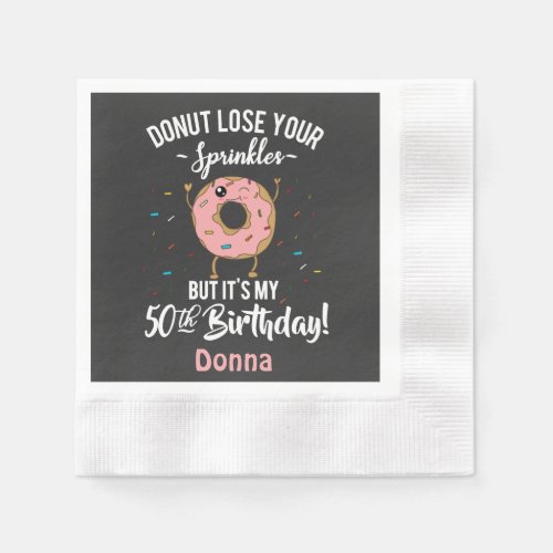 50th Birthday Funny Donut Fifty Years Old Party Napkins