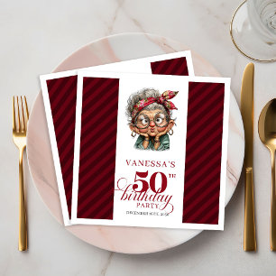 50th Birthday Funny Old Lady Paper Napkins Party