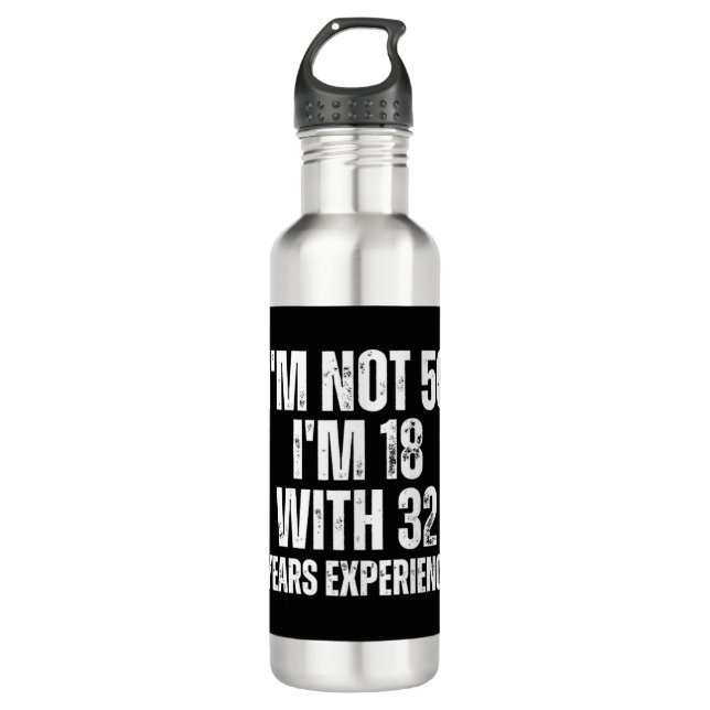 50Th Birthday Funny Stainless Steel Water Bottle (Front)