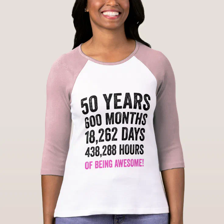 amerikansk dollar Valnød Tomat 50th Birthday // Funny Women's Birthday Countdown T-Shirt | Zazzle