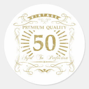 50th Birthday Gag Gift Classic Round Sticker