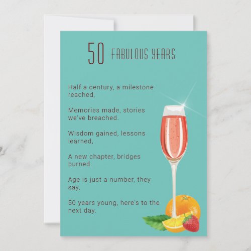 50th Birthday Geometric Cube TEAL Invitation