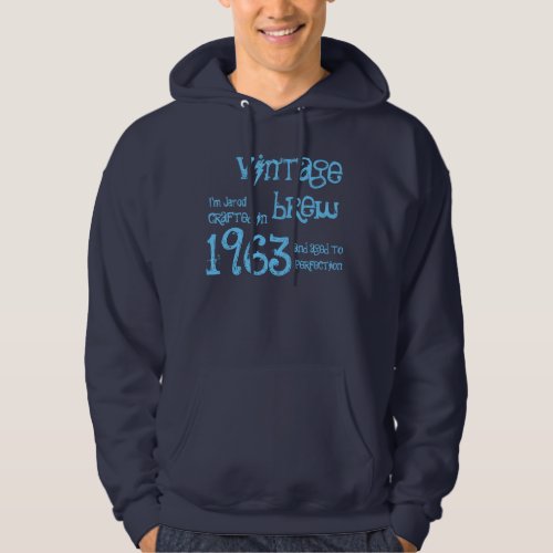 50th Birthday Gift 1963 Vintage Brew Blue G202D Hoodie