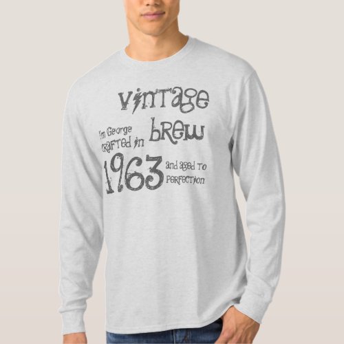 50th Birthday Gift 1963 Vintage Brew Gray G214 T_Shirt