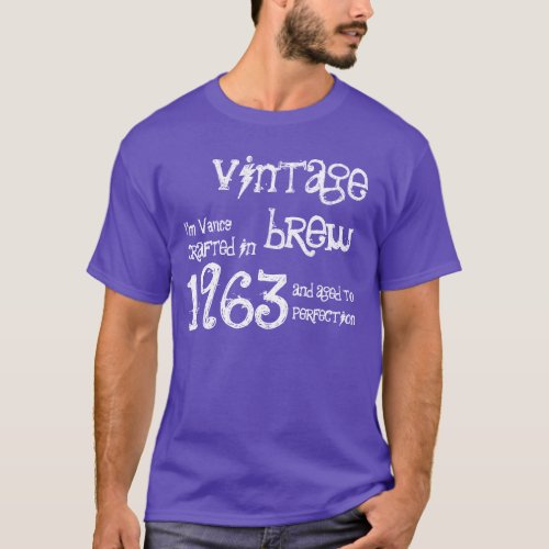 50th Birthday Gift 1963 Vintage Brew Purple G206 T_Shirt