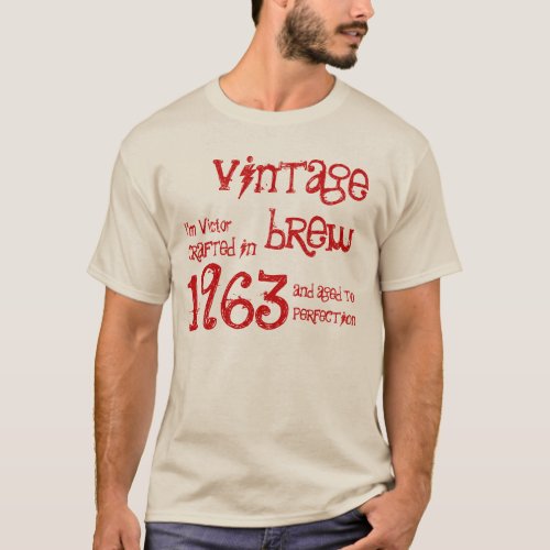 50th Birthday Gift 1963 Vintage Brew Red G213 T_Shirt