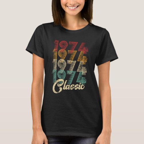 50th Birthday Gift Classic 1974 50 Years Old T_Shirt