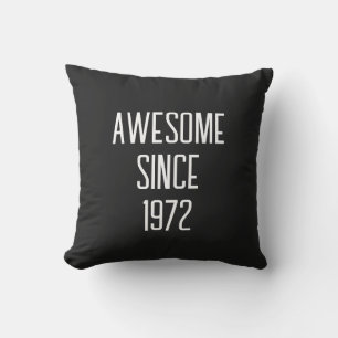 50th Birthday Gift Fifty Years Old Black White Outdoor Pillow