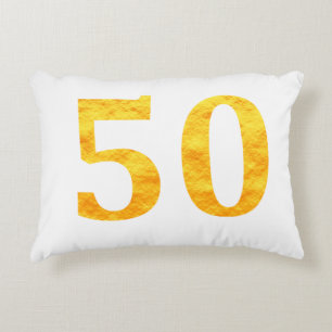50th Birthday Gift Fifty Years Old Fiftieth Party Accent Pillow