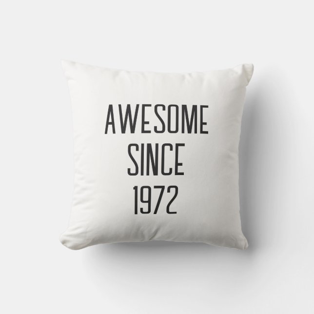 50th Birthday Gift Fifty Years Old Typography Text Outdoor Pillow (Front)