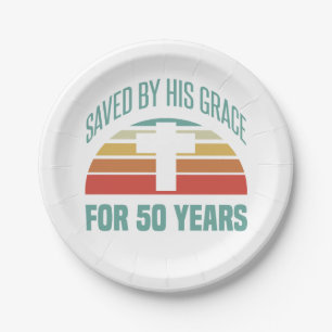 50th Birthday Gift For Christians Paper Plates