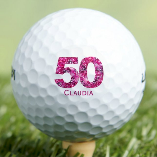 50th Birthday Gift for Daughter – Floral Keepsake Golf Balls (Creator Uploaded)