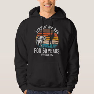 50th Birthday Gift for Fisherman Men Funny Fishing Hoodie