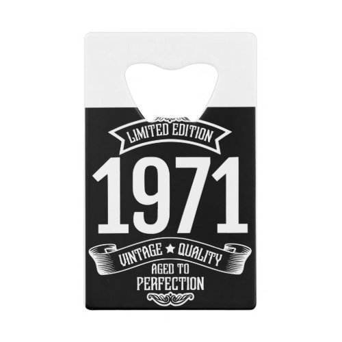 50th Birthday Gift for Men _ Vintage 1971 Credit Card Bottle Opener