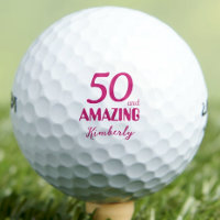 50th Birthday Gift for Mom Golfer Elegant Pink