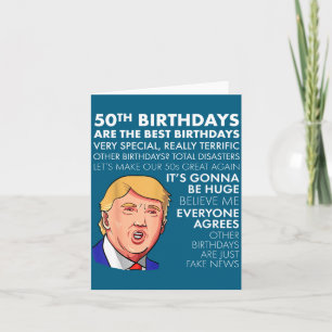 50th Birthday Gift Funny Trump Quote Shirt For Men Card