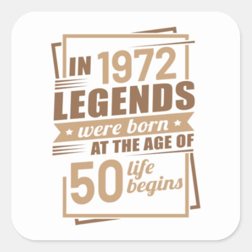 50th birthday gift ideas for men and women 50 year square sticker