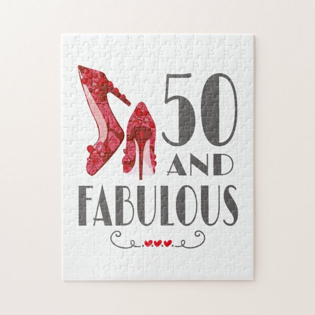 50th Birthday Gift Im 50 And Fabulous Gift Jigsaw Puzzle (Vertical)