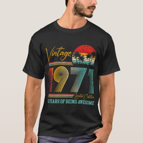 50th Birthday Gift Men Women Vintage 1971 Retro T_Shirt