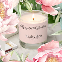 50th Birthday Gift Personalized Scented Jar Candle