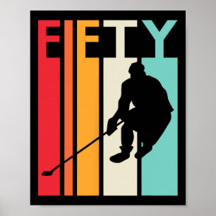 50th Birthday Gift Vintage Hockey  50 Year Old Bir Poster