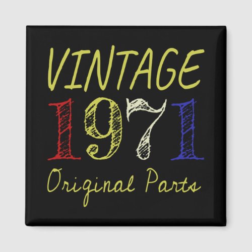 50th Birthday Gift Vintage Retro 1971 Magnet