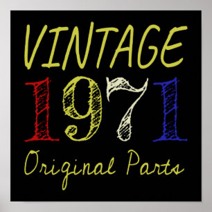 50th Birthday Gift Vintage Retro 1971 Poster