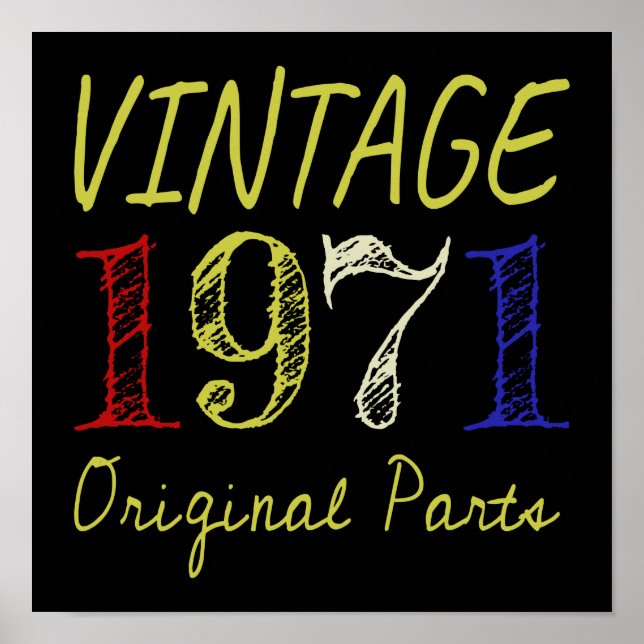 50th Birthday Gift Vintage Retro 1971 Poster (Front)