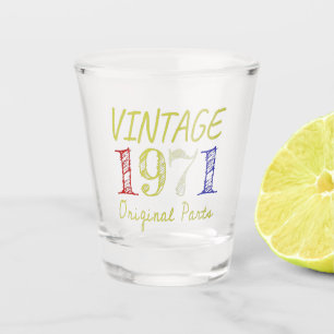 50th Birthday Gift Vintage Retro 1971 Shot Glass