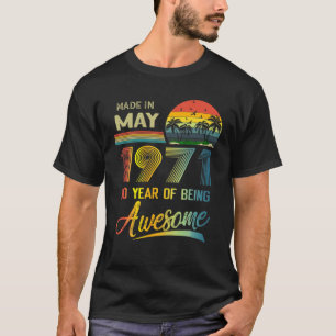 50Th Birthday Gift Vintage Retro May 1971 50 Years T-Shirt