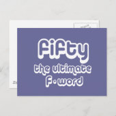 50th birthday gifts - Fifty, the ultimate F-word Postcard (Front/Back)
