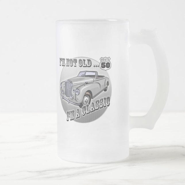 50th Birthday Gifts Frosted Glass Beer Mug (Right)