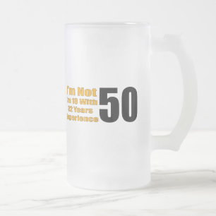 50th Birthday Gifts Frosted Glass Beer Mug