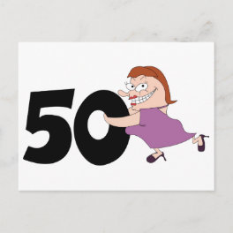 50th birthday gifts - Funny cartoon birthday Postcard