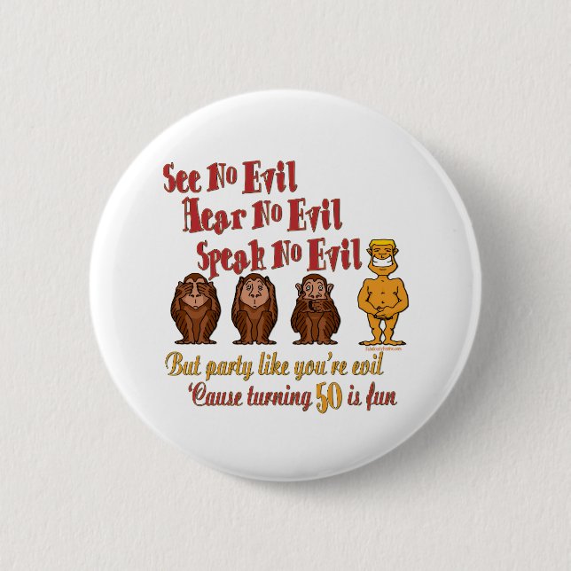 50th Birthday Gifts Pinback Button (Front)