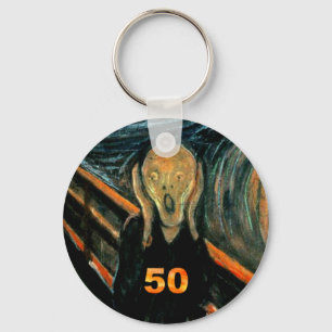 50th Birthday Gifts, The Scream 50! Keychain