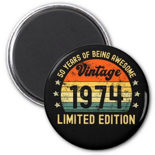 50th birthday gifts vintage 1972 limited edition magnet
