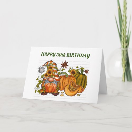 50th BIRTHDAY GNOME WISHES HE WAS IN PERSON Card