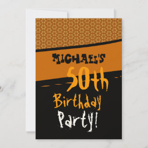 50th Birthday - Gold and Black Stars Template