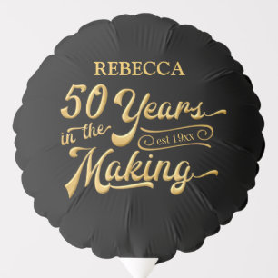 50th Birthday   Gold and Changeable Black Color Balloon