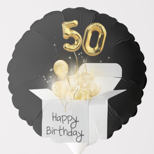 50th Birthday Gold Balloons (Front)
