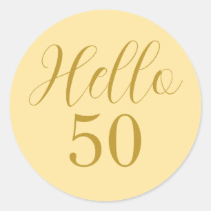 50th Birthday Gold Birthday Classic Round Sticker