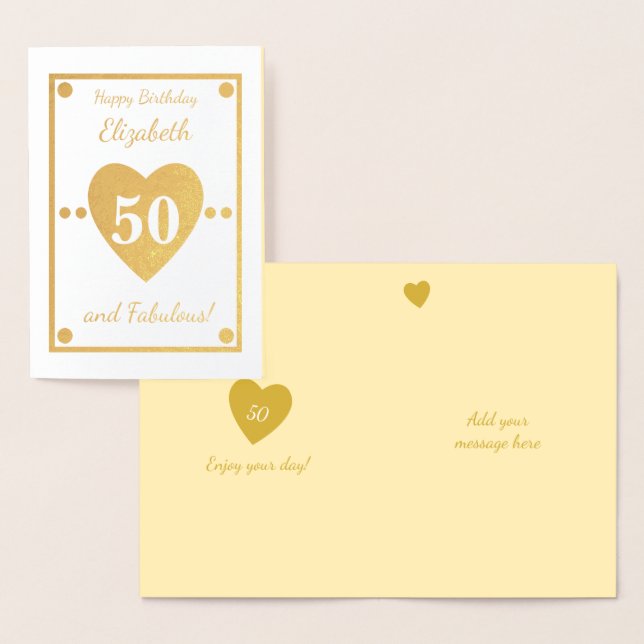 50th Birthday Gold Foil Card (Display)