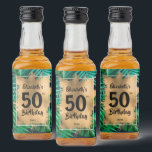 50th Birthday Gold on Tropical Plants Mini Liquor Bottle Label<br><div class="desc">Celebrate turning 50 with this elegant faux gold foil over a tropical plants pattern mini liquor bottle label. CHANGE the wording for your occasion. MATCHING items in our store.</div>