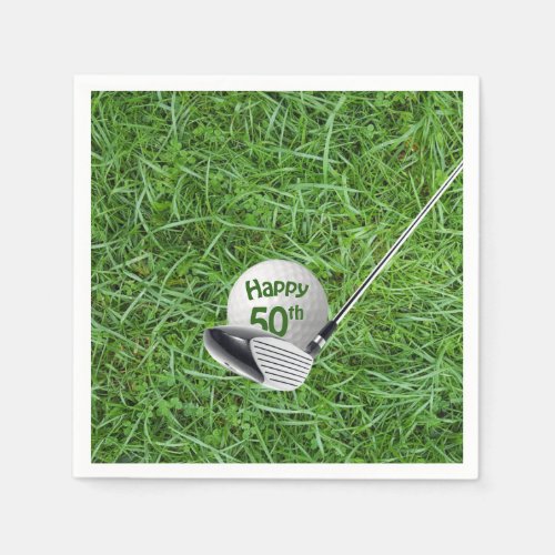 50th Birthday Golf Ball and Club Napkins