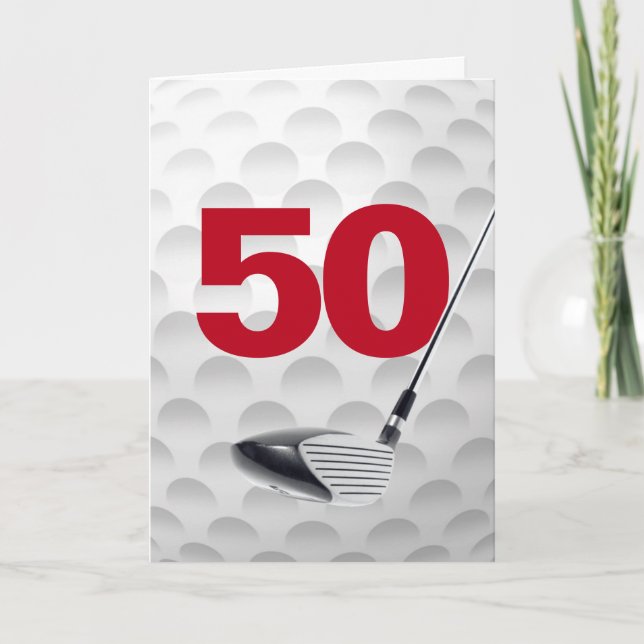 50th Birthday Golf Ball Design Card (Front)